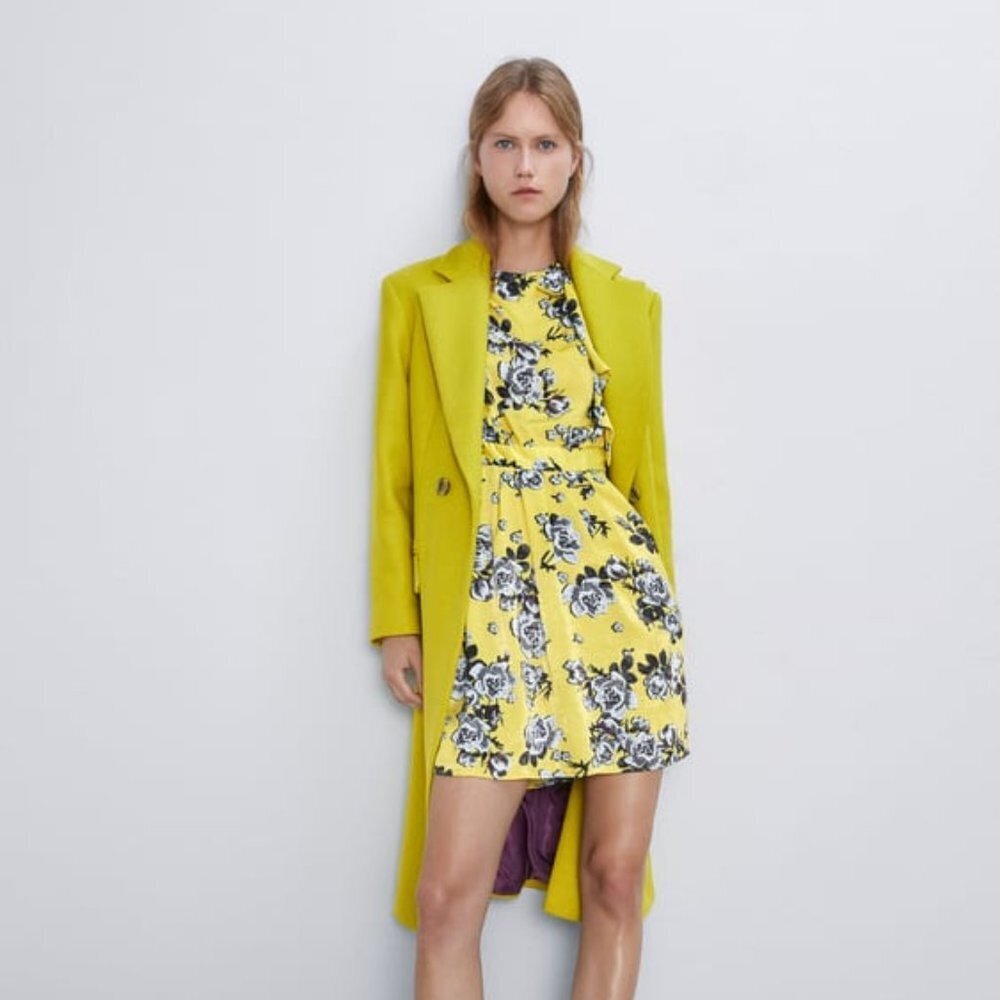 Zara Floral Print Dress With Bow Tie Satin Size M & L 🦋 Bloggers Favorite 🦋